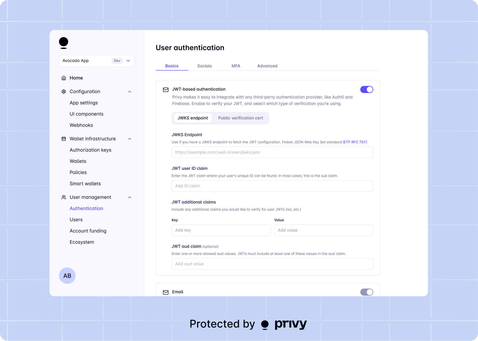 JWT-based auth