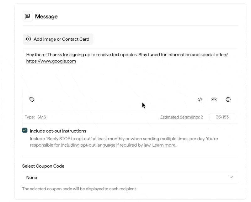 Apply a tag when a contact clicks a link in an SMS