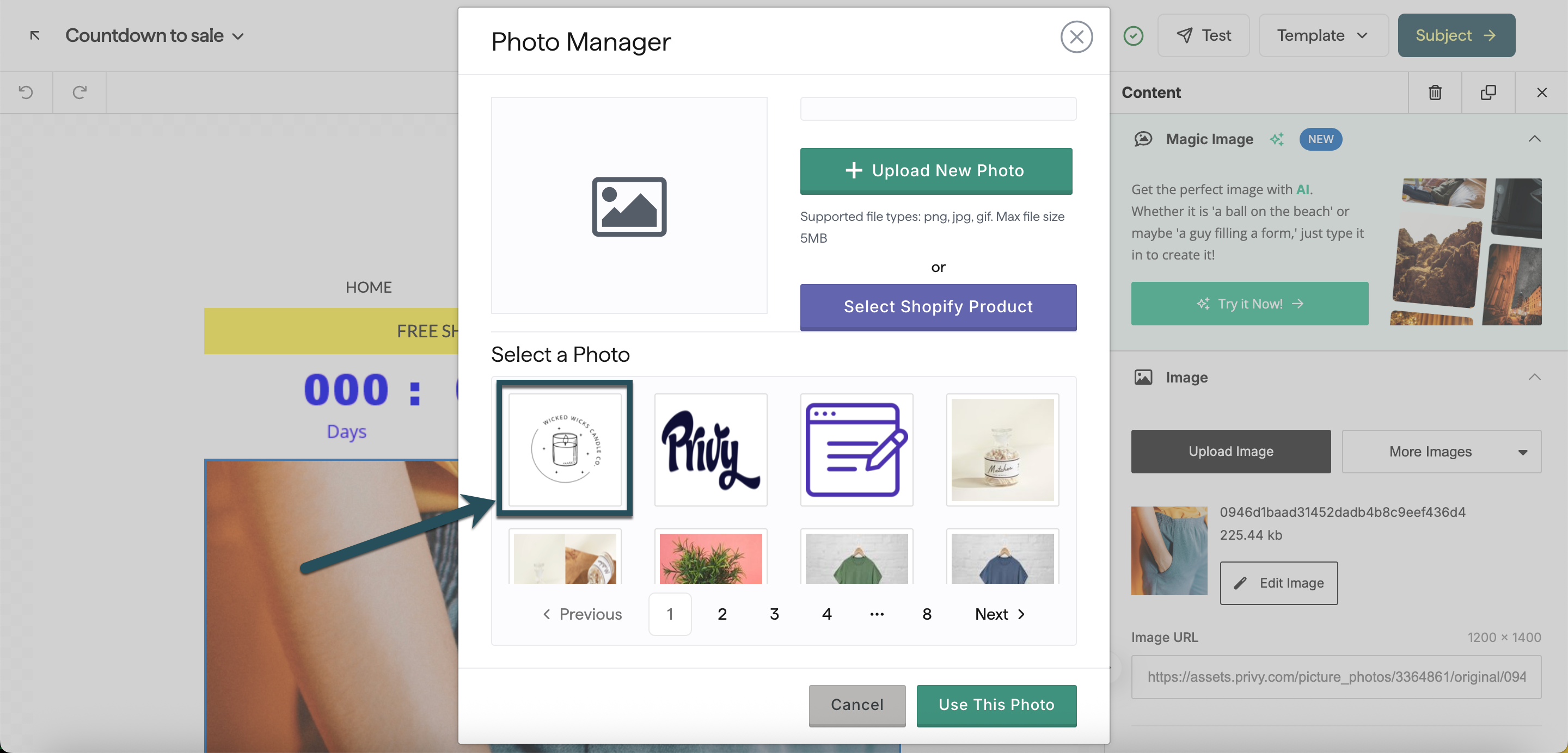 Screenshot showing Privy's Photo Manager in the app