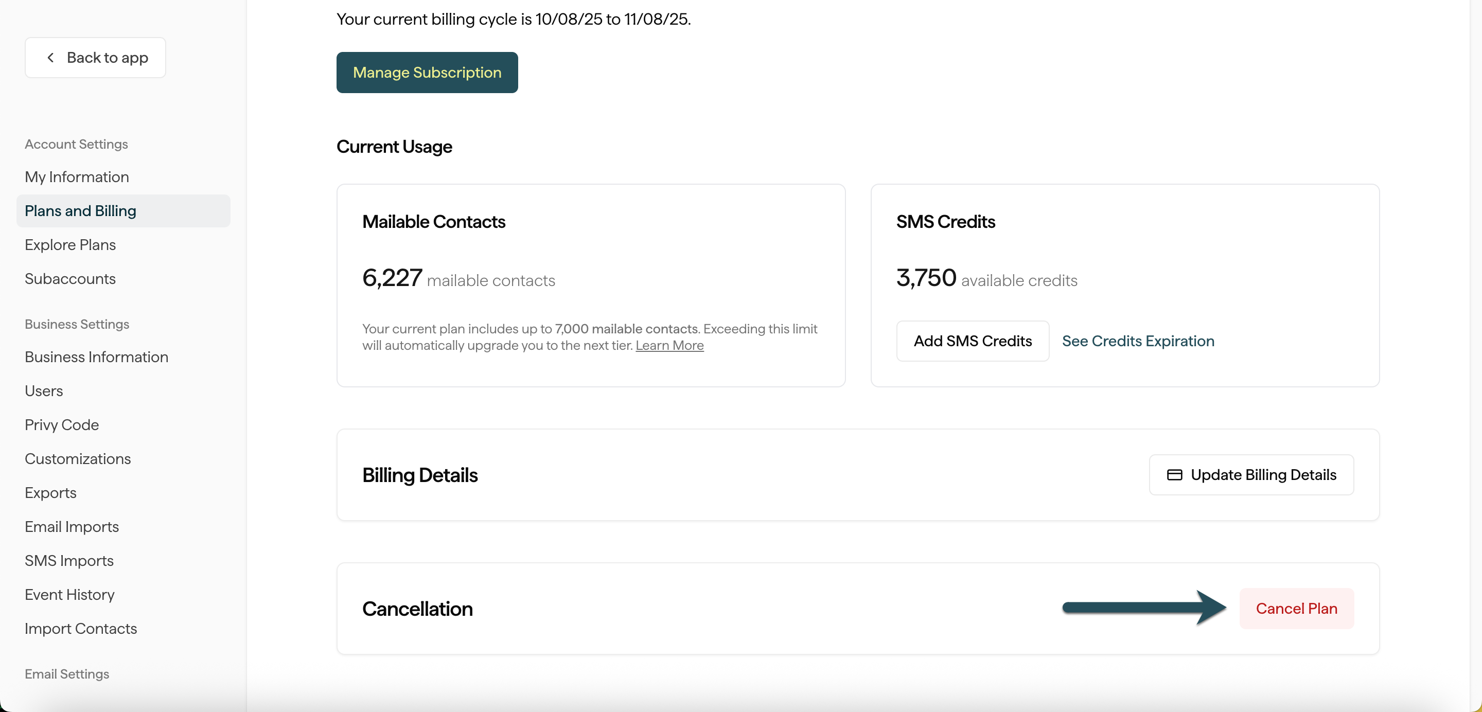 Manage Your Plan - Privy Knowledge Base