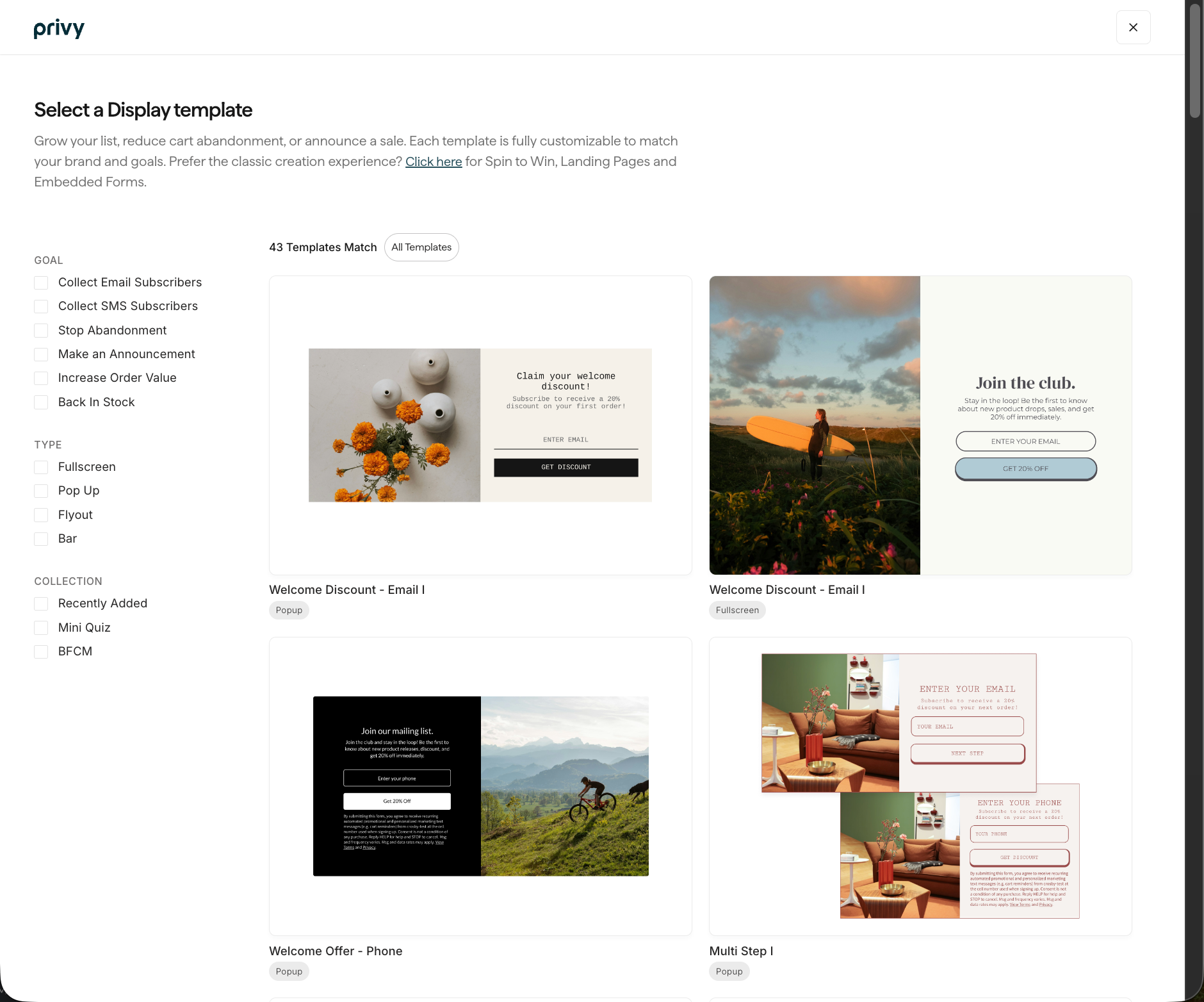 Create A Display - Privy Knowledge Base