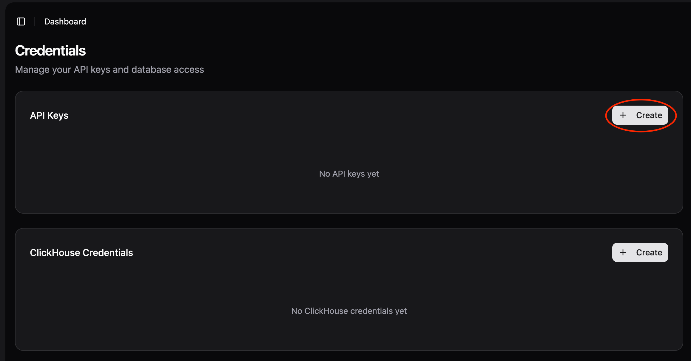 Click Create API Key