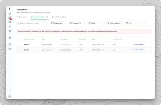 Blocked Transactions - Procuros