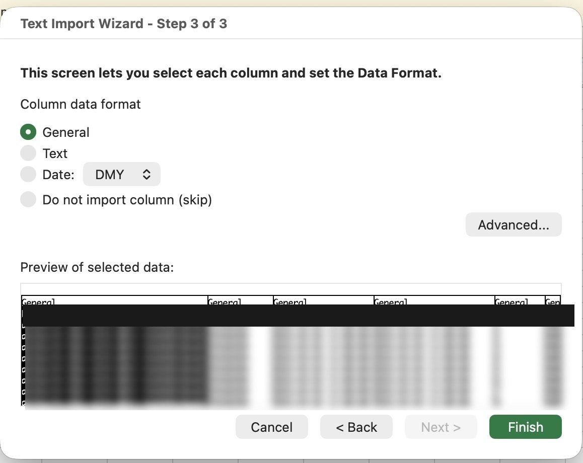 Step 4 – Set column formats