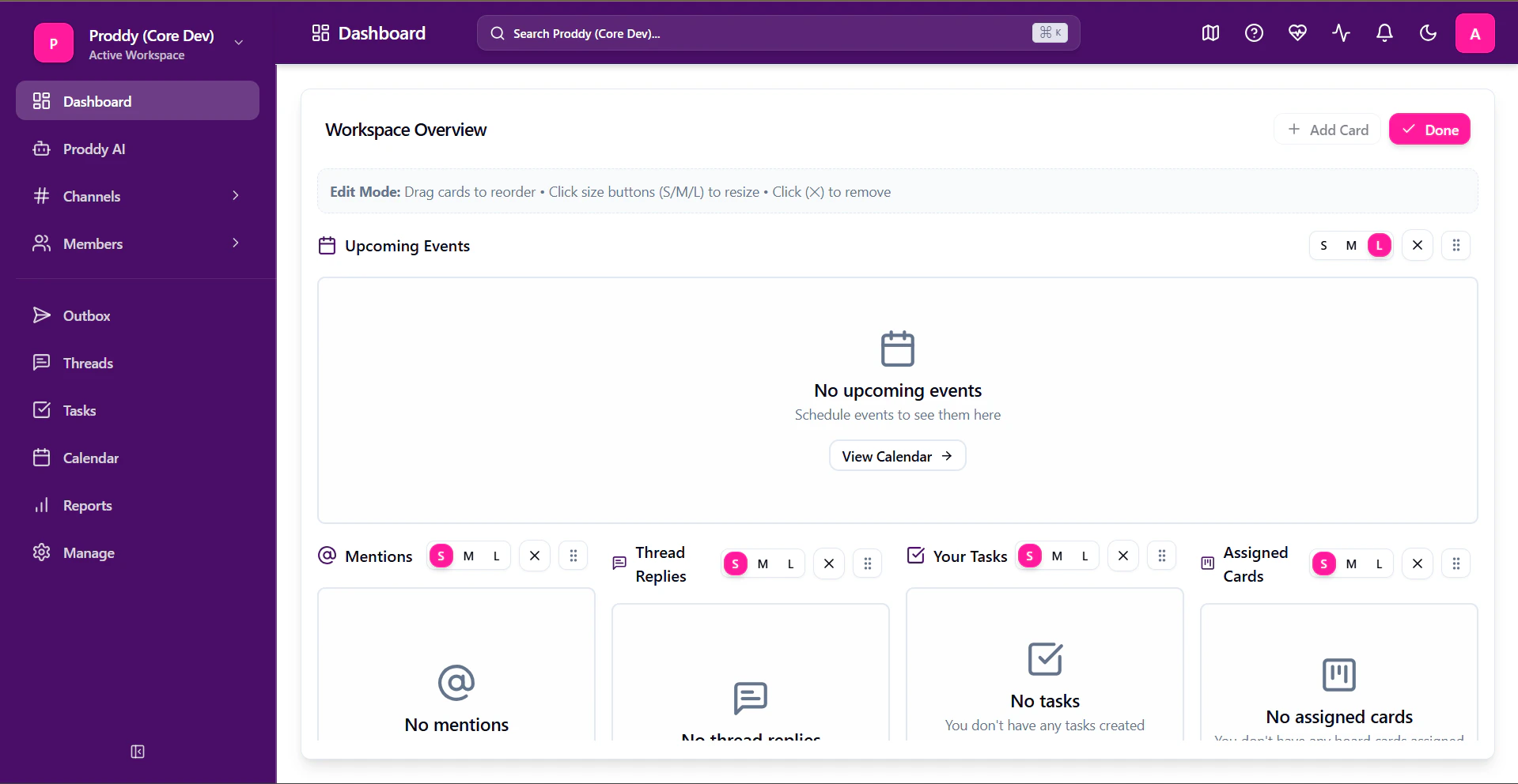 Profile section in Account Settings