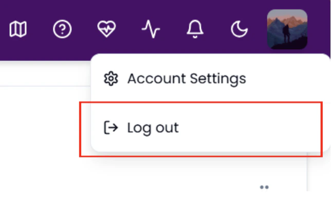Logging out in Account Settings