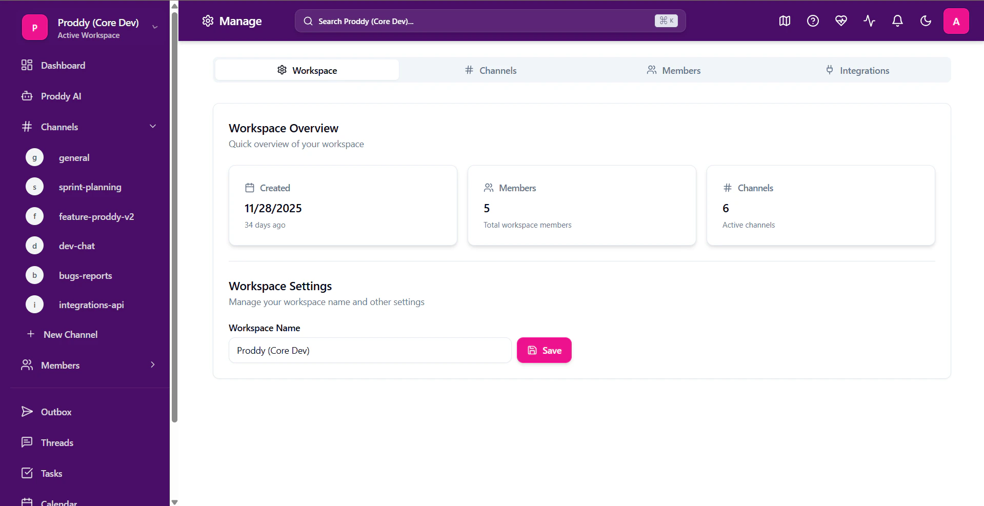 Manage section overview