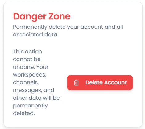 Profile section in Account Settings