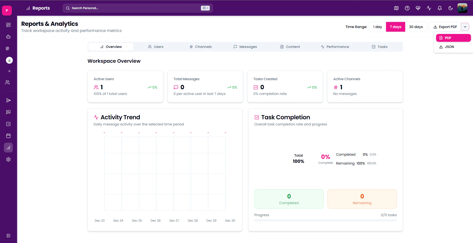 Profile section in Account Settings
