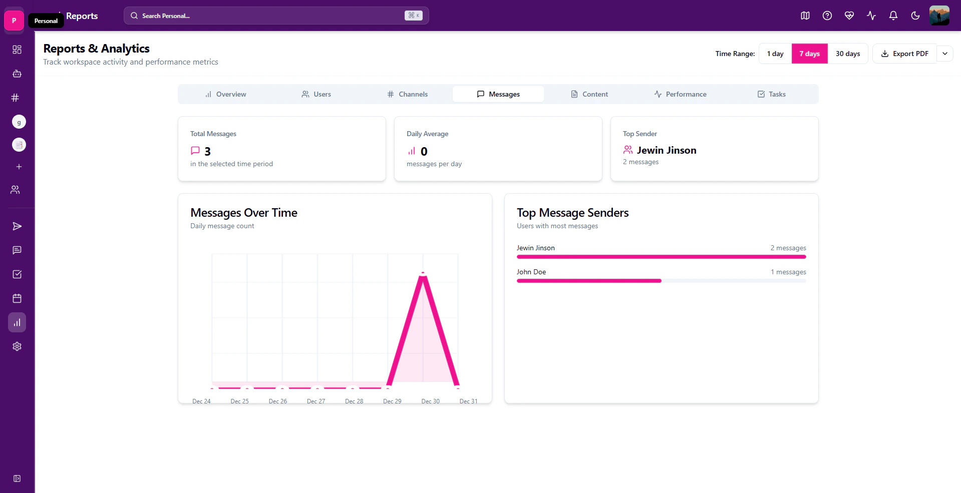 Profile section in Account Settings