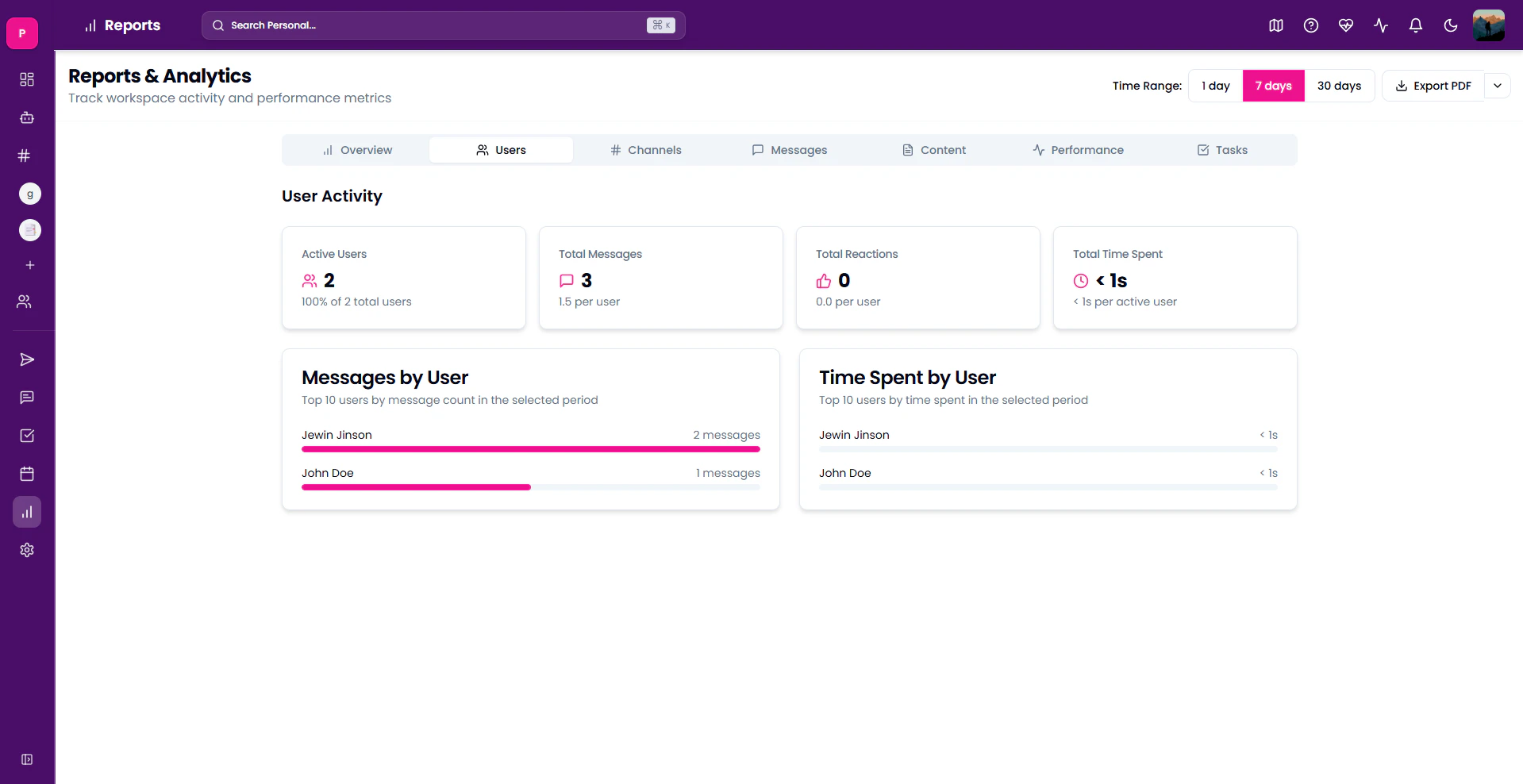 Profile section in Account Settings