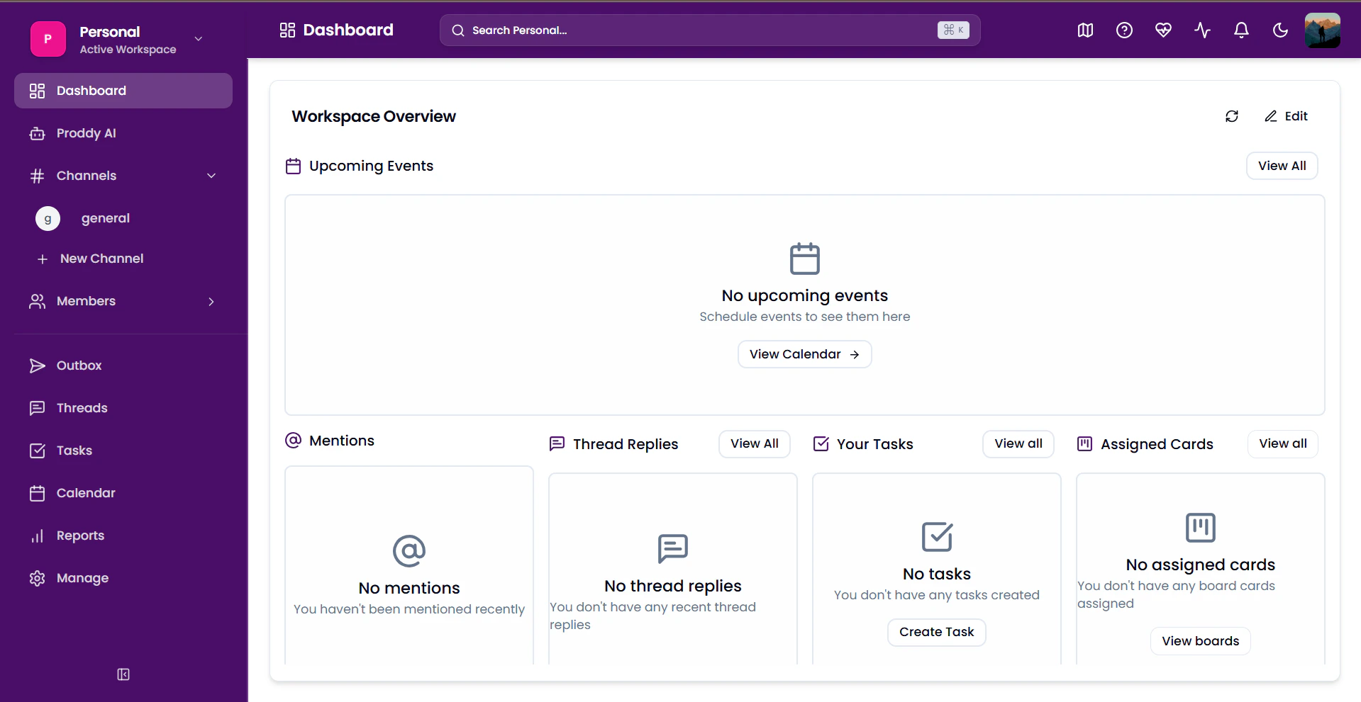Profile section in Account Settings
