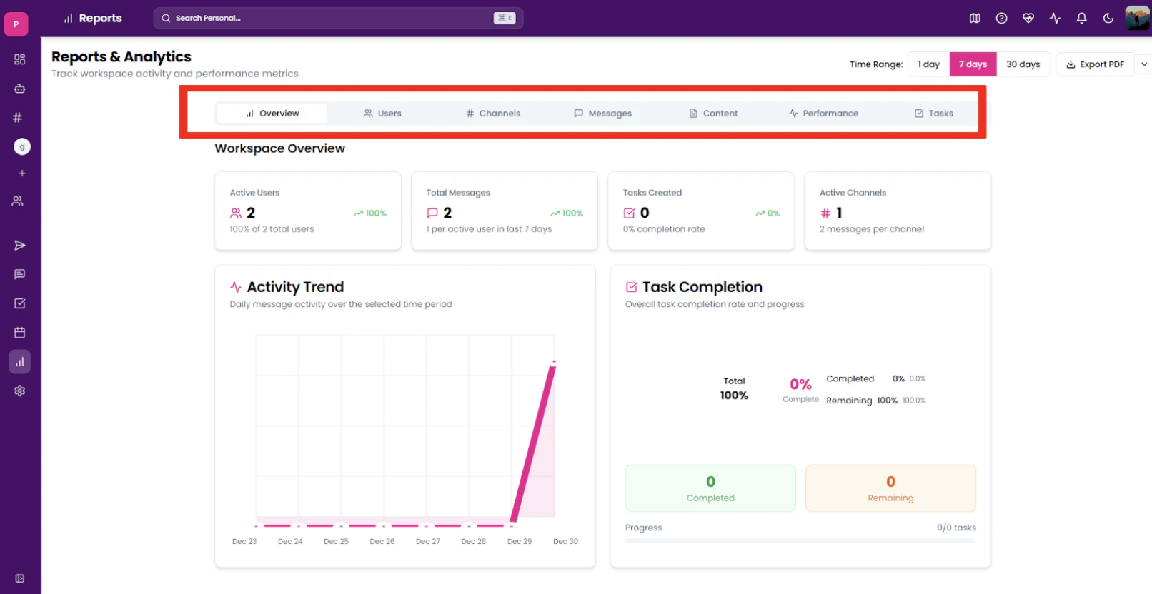Profile section in Account Settings