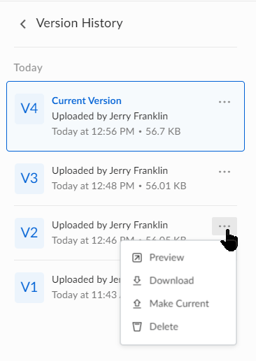 Accessing Version History