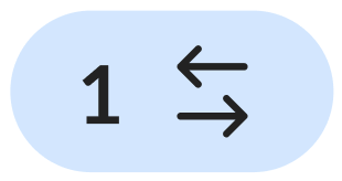 Light blue badge with number 1 and bidirectional arrows indicating one mapped item.
