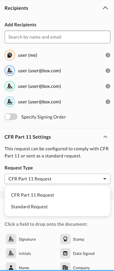 cfr-part-11-settings-request-type