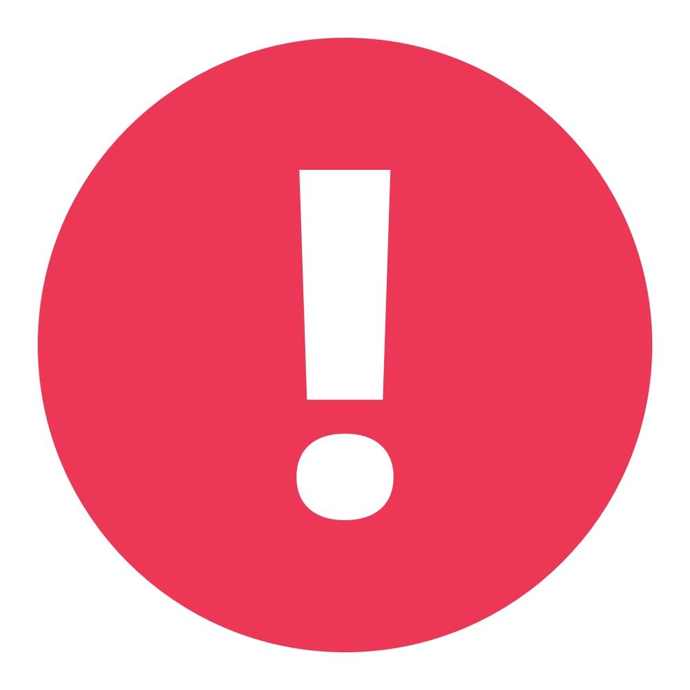 Red circle with a white exclamation mark, indicating an error or warning status.