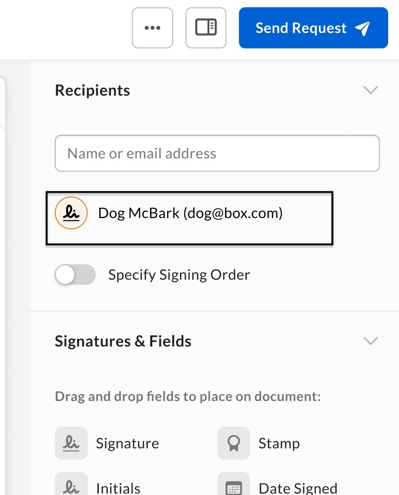 Sending a Document for Signature