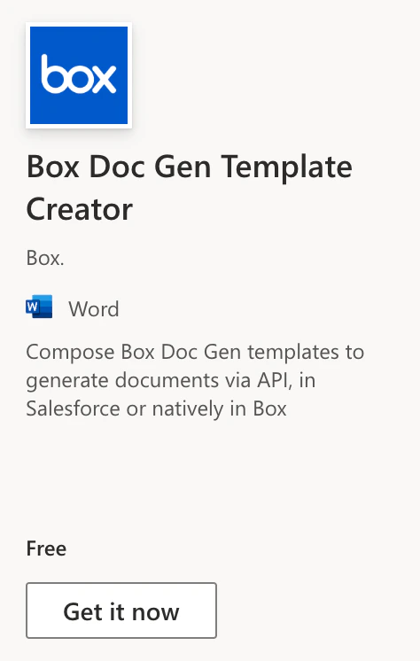 Microsoft AppSourceのDoc Genアドイン。