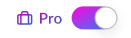 Pro toggle switch turned on with briefcase icon.
