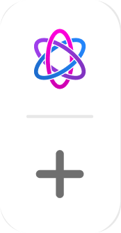Vertical sidebar with Box AI atom icon at top and plus button below.