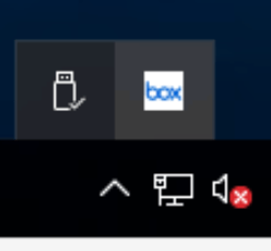 Windows system tray overflow area showing the Box Shuttle icon.