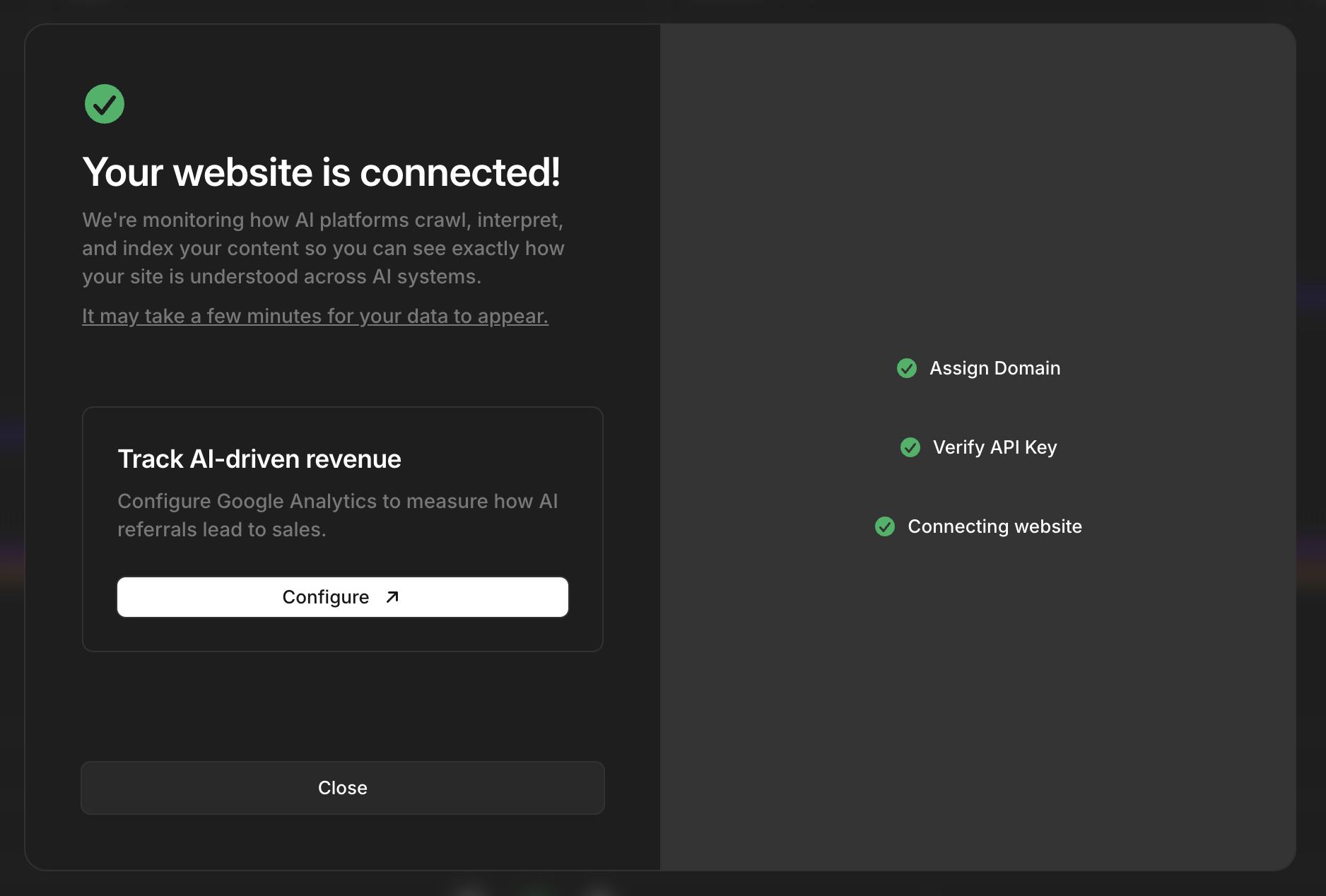 Website Connected