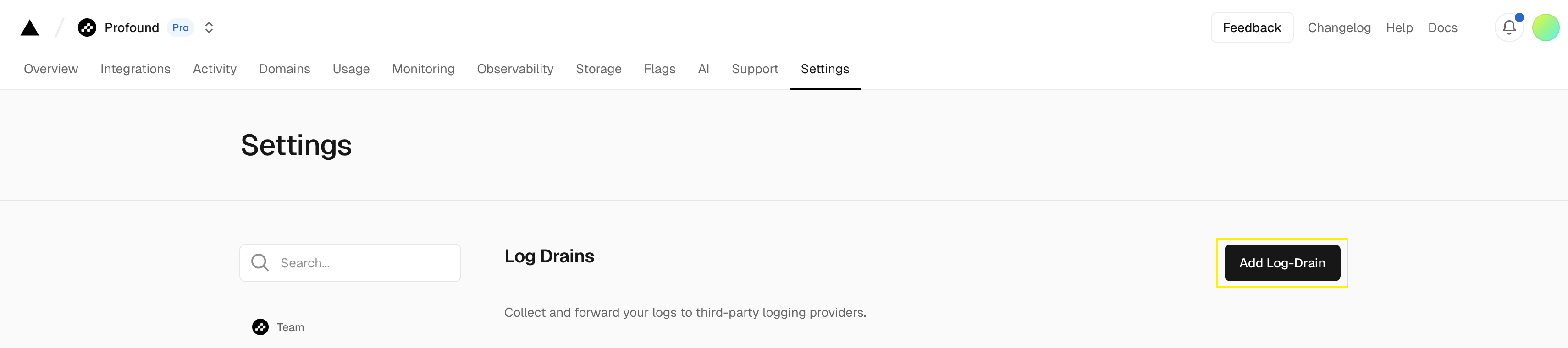 Add Log Drain