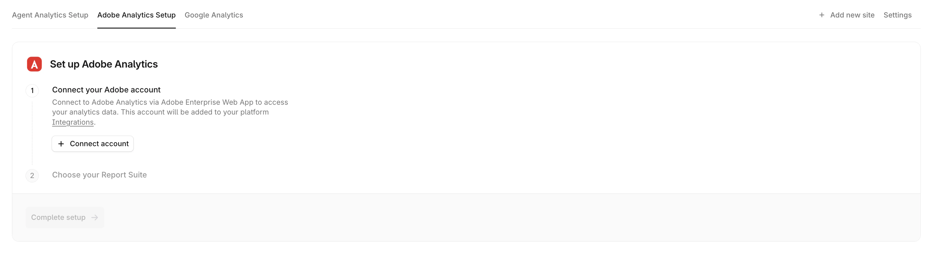 Adobe Analytics Tab