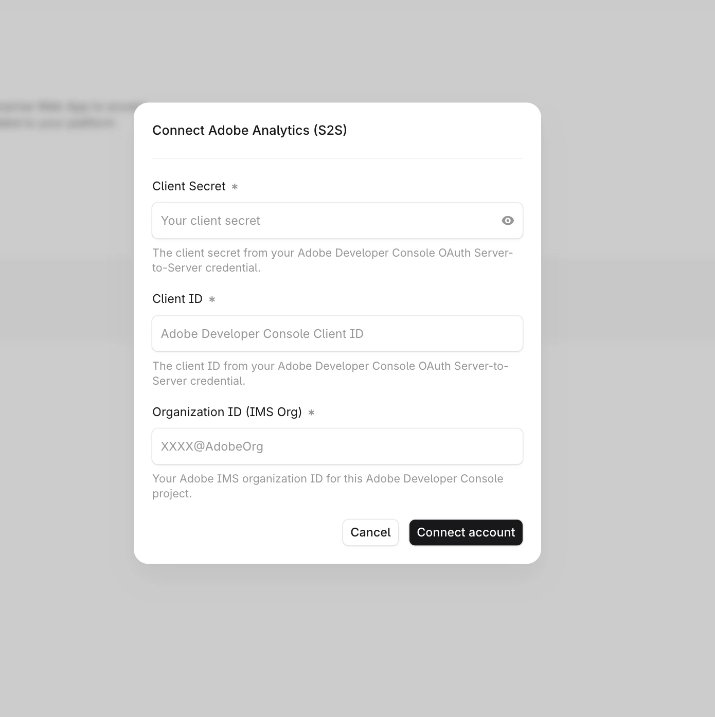 Credentials Input