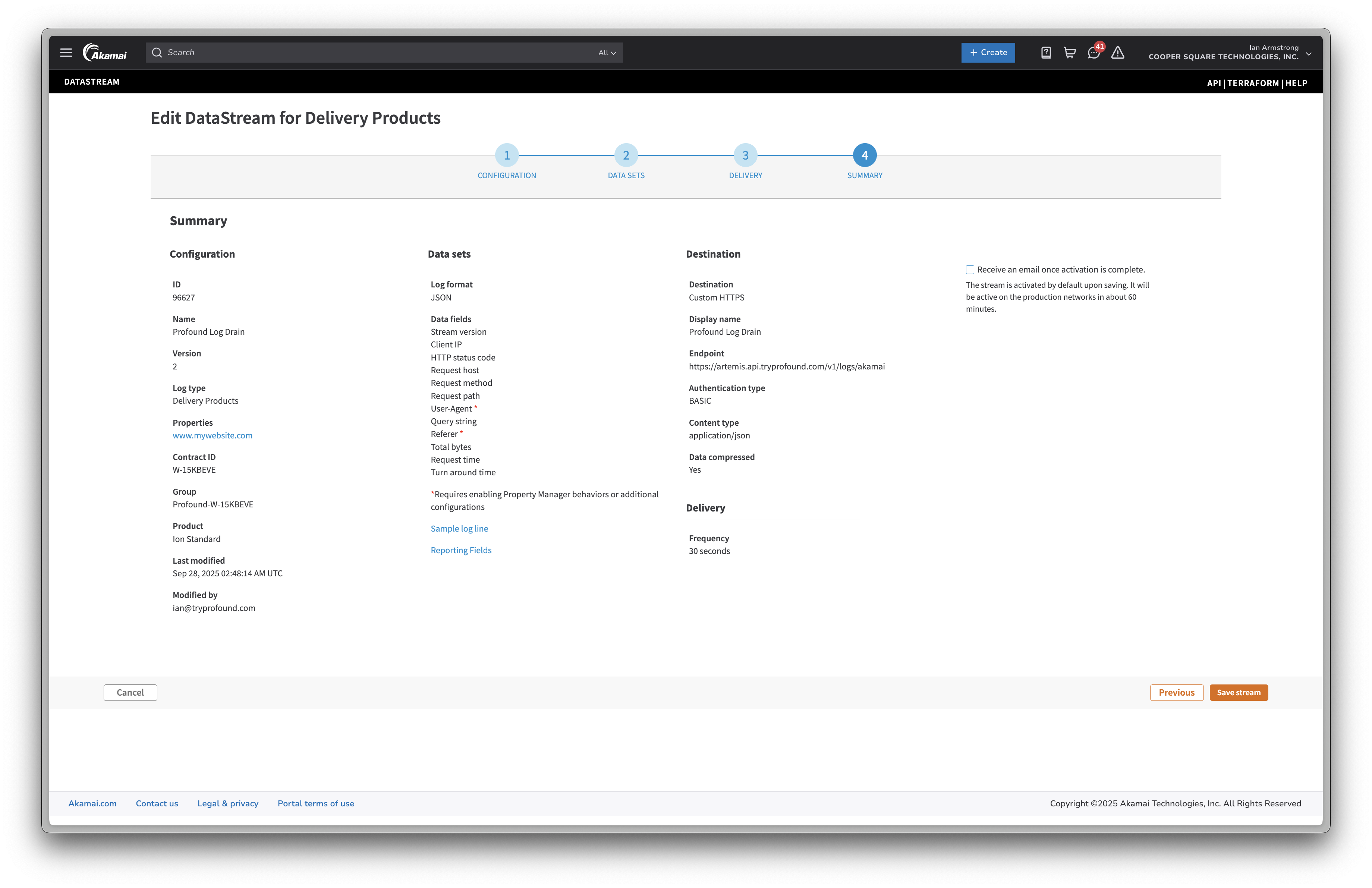 Review configuration