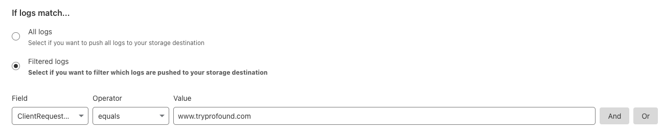 Cloudflare Filter Logs