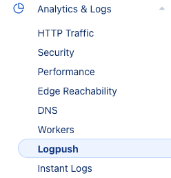 Cloudflare Logpush Navigation