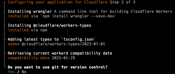 Cloudflare Worker Step 2 - Select Version Control