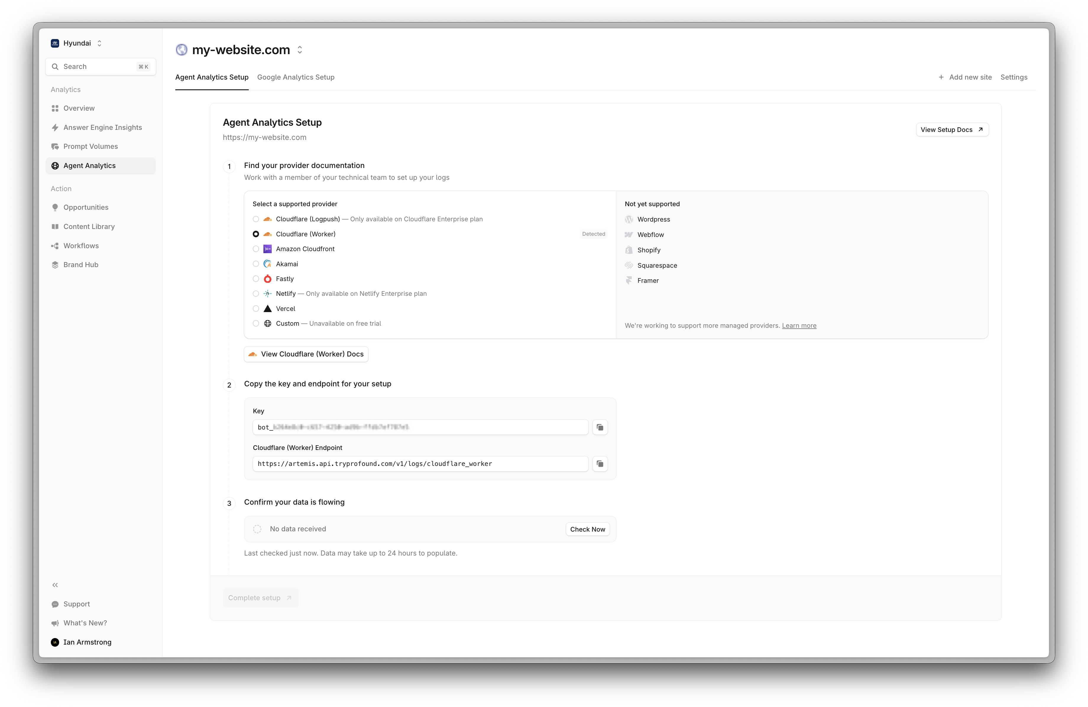 Cloudflare Integration (Worker) - Profound