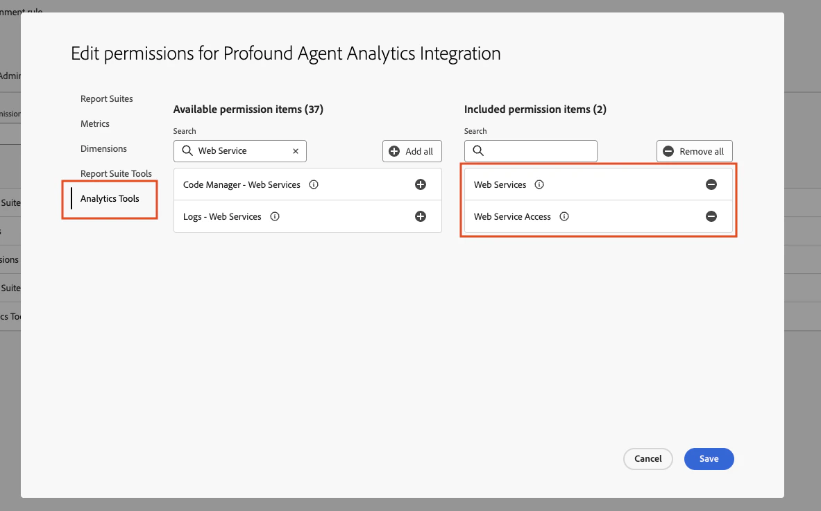 Analytics Tools Permissions