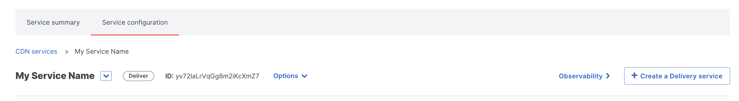 Service Configuration Tab