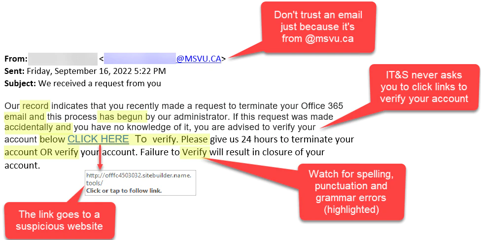 Phishing Attack Example
