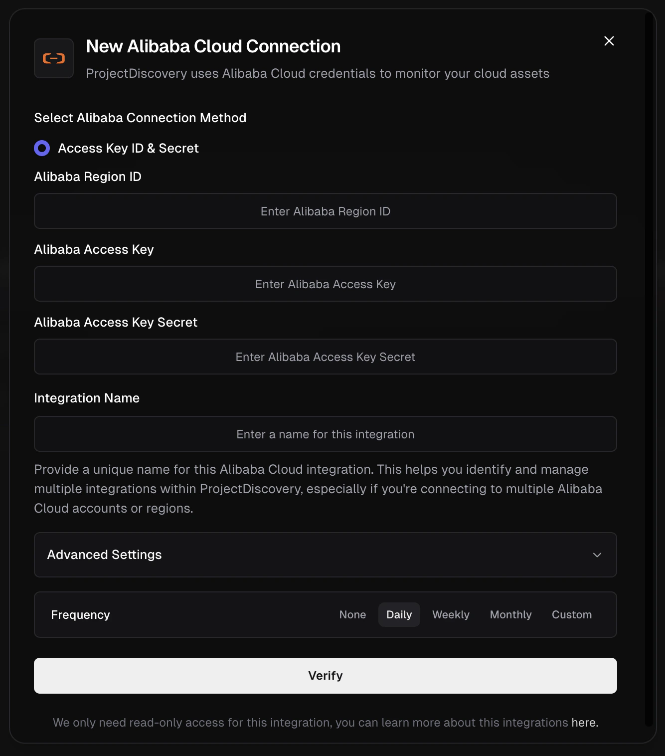 Alibaba Integration Screen Alibaba Integration Screen