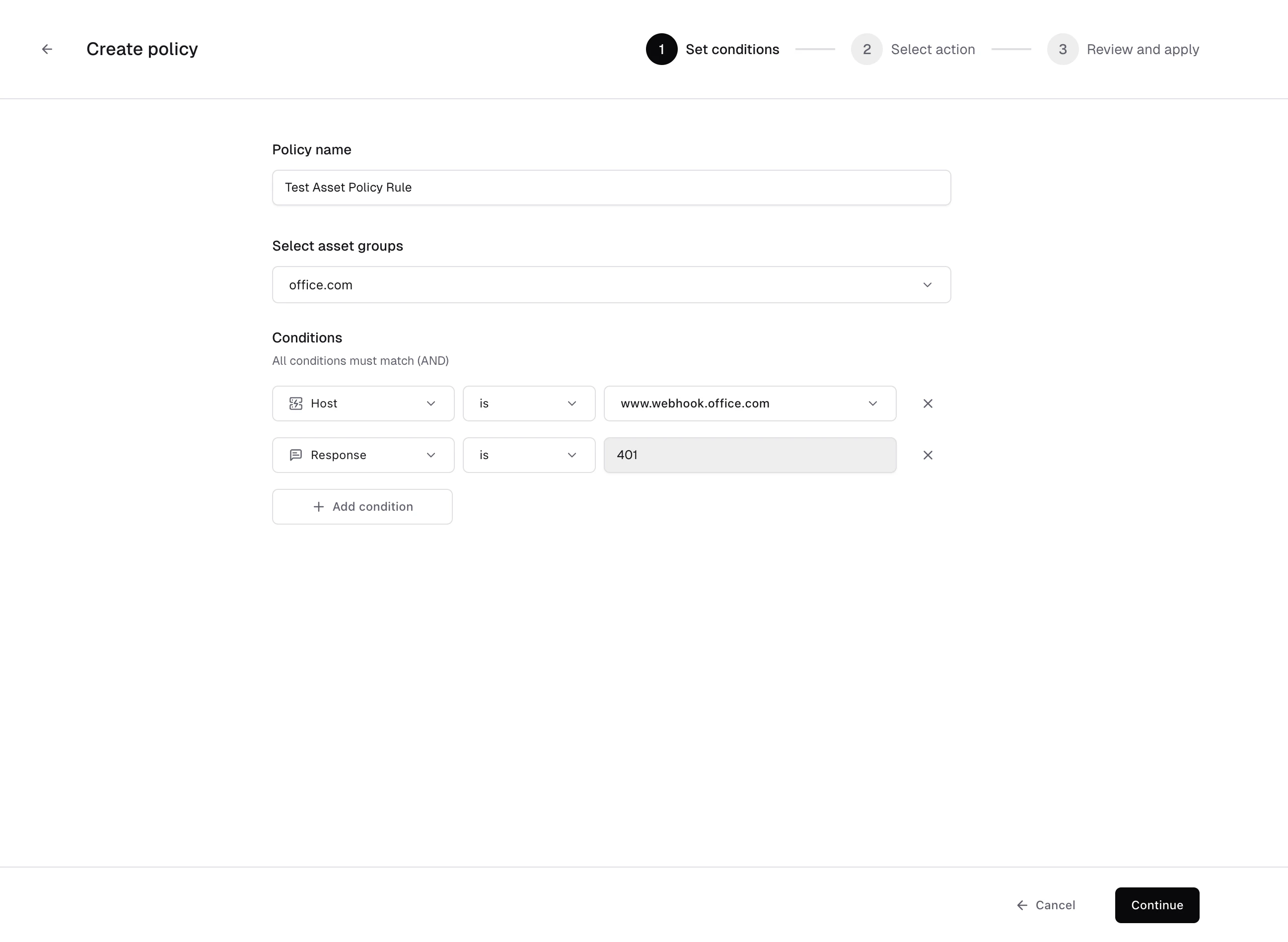 Define trigger conditions