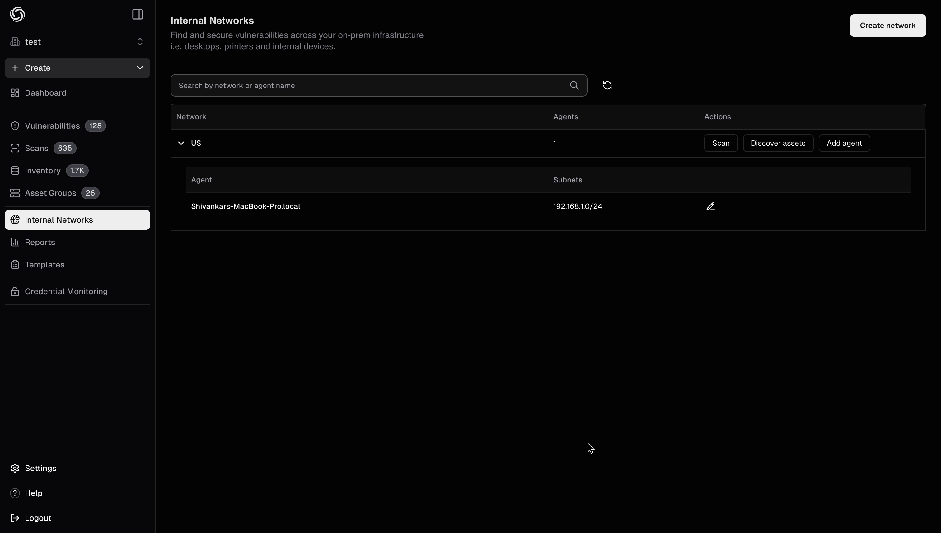 Discovering Assets in Internal Network using pd-agent