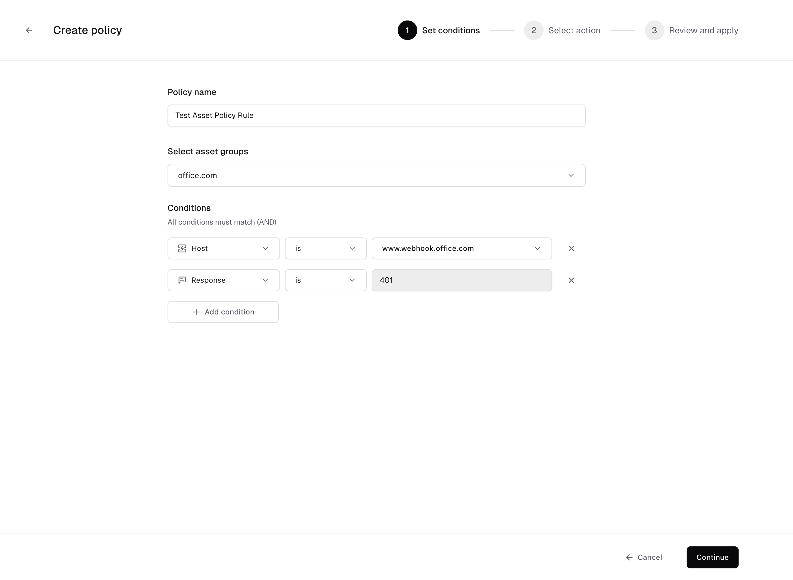 Define trigger conditions