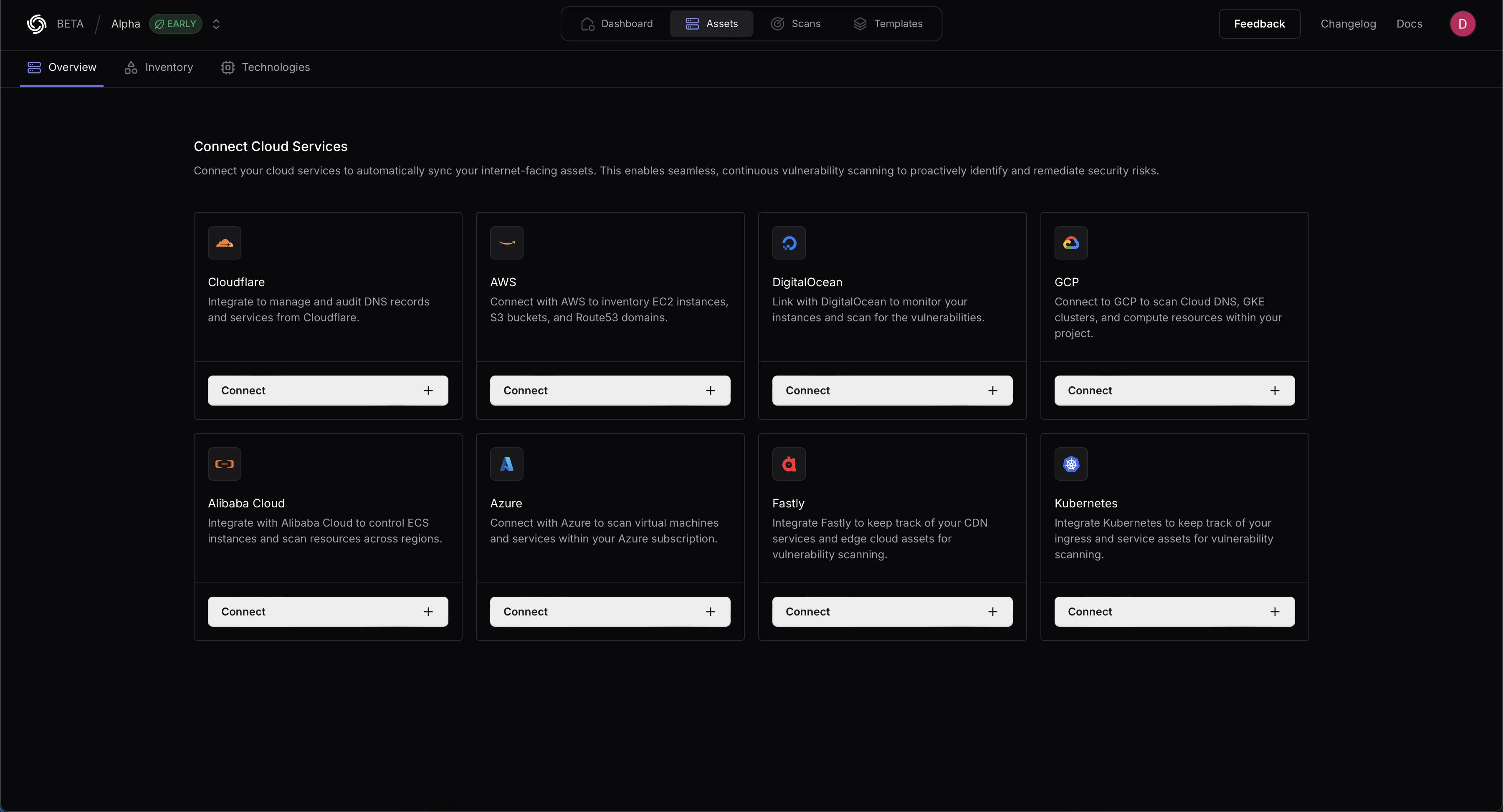 Step-by-step guide to adding cloud integrations in Platform for enhanced vulnerability scanning