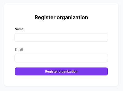 SignUp Organization Form