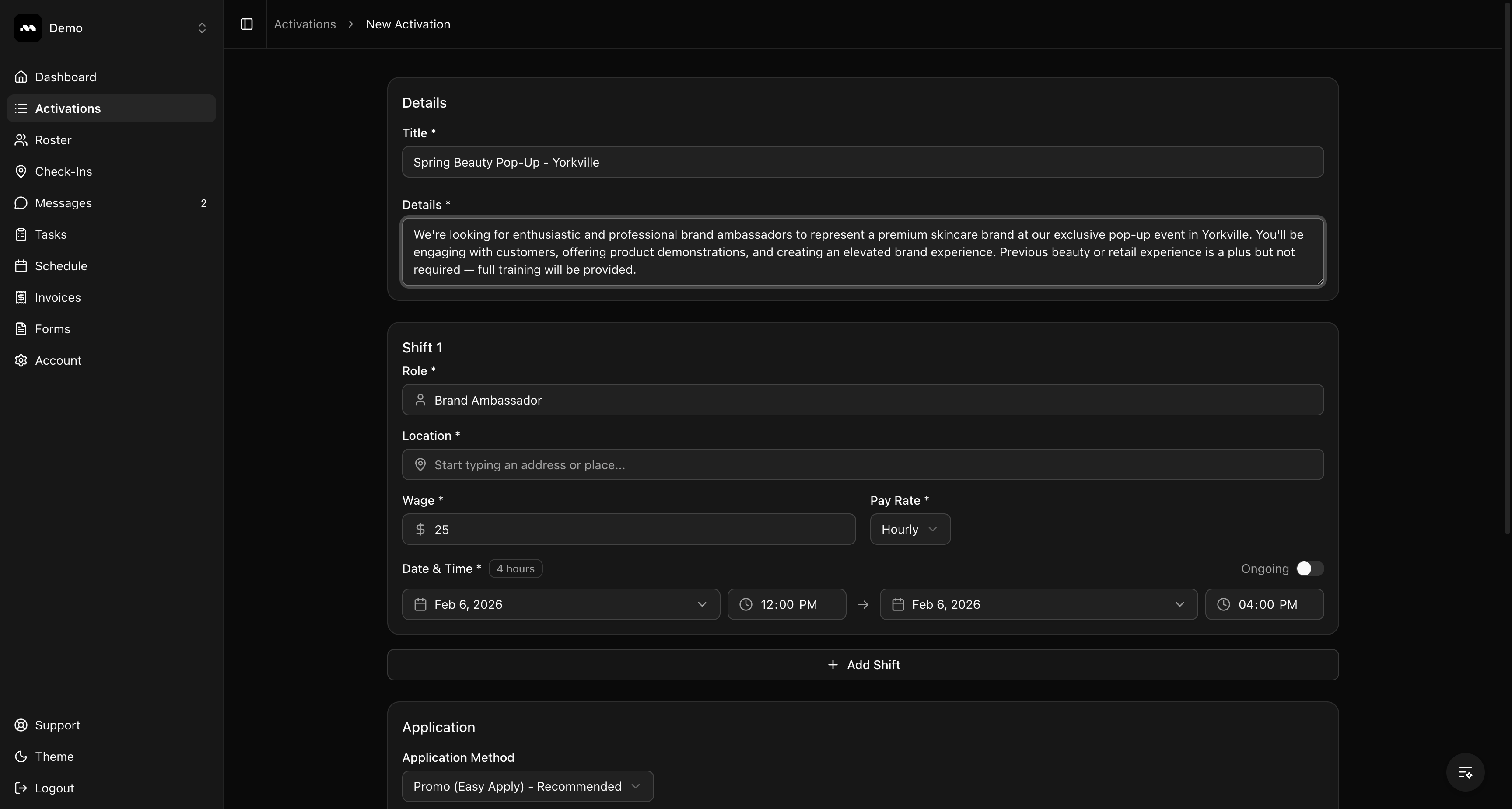 Filled in title and details