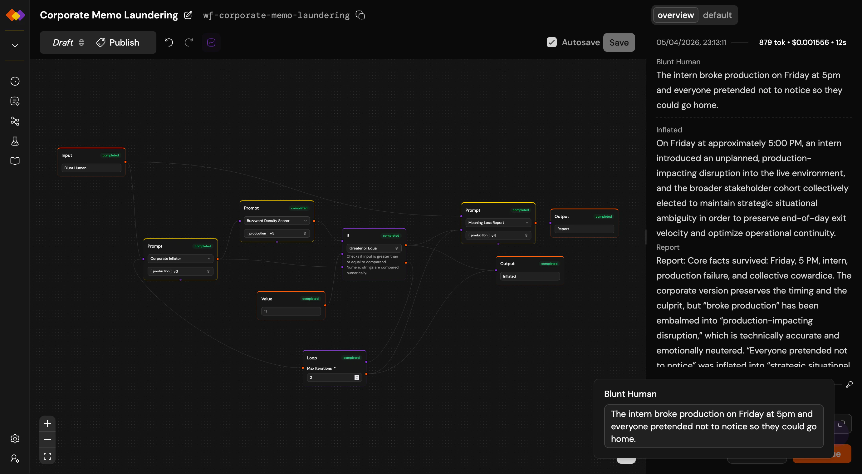 Workflow canvas