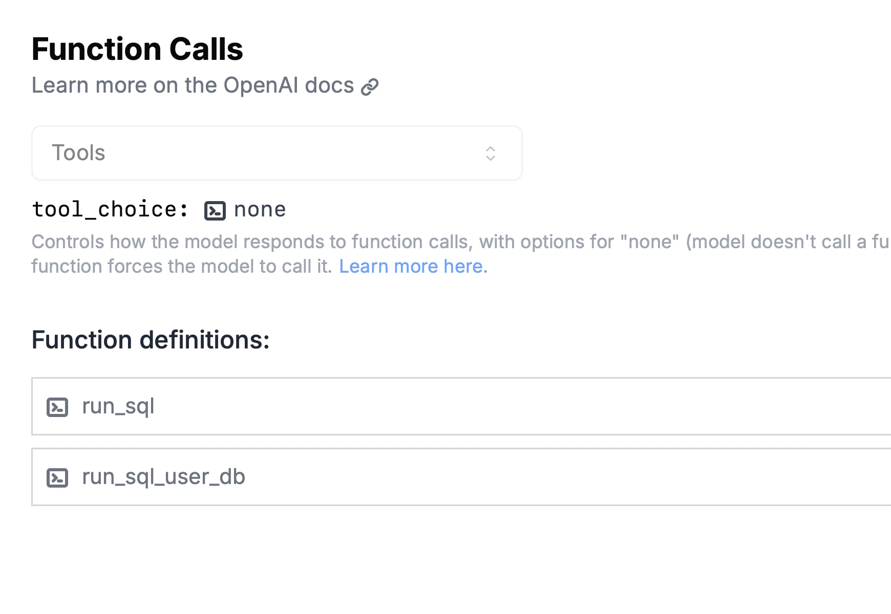 Tools dialogue
