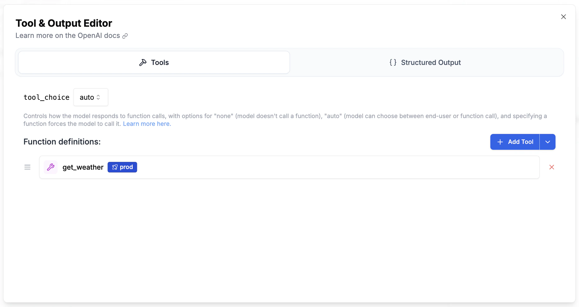 Registry tool reference in prompt