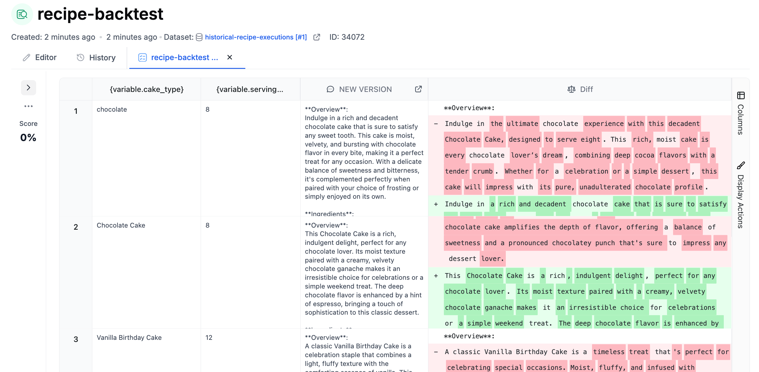 Backtest results