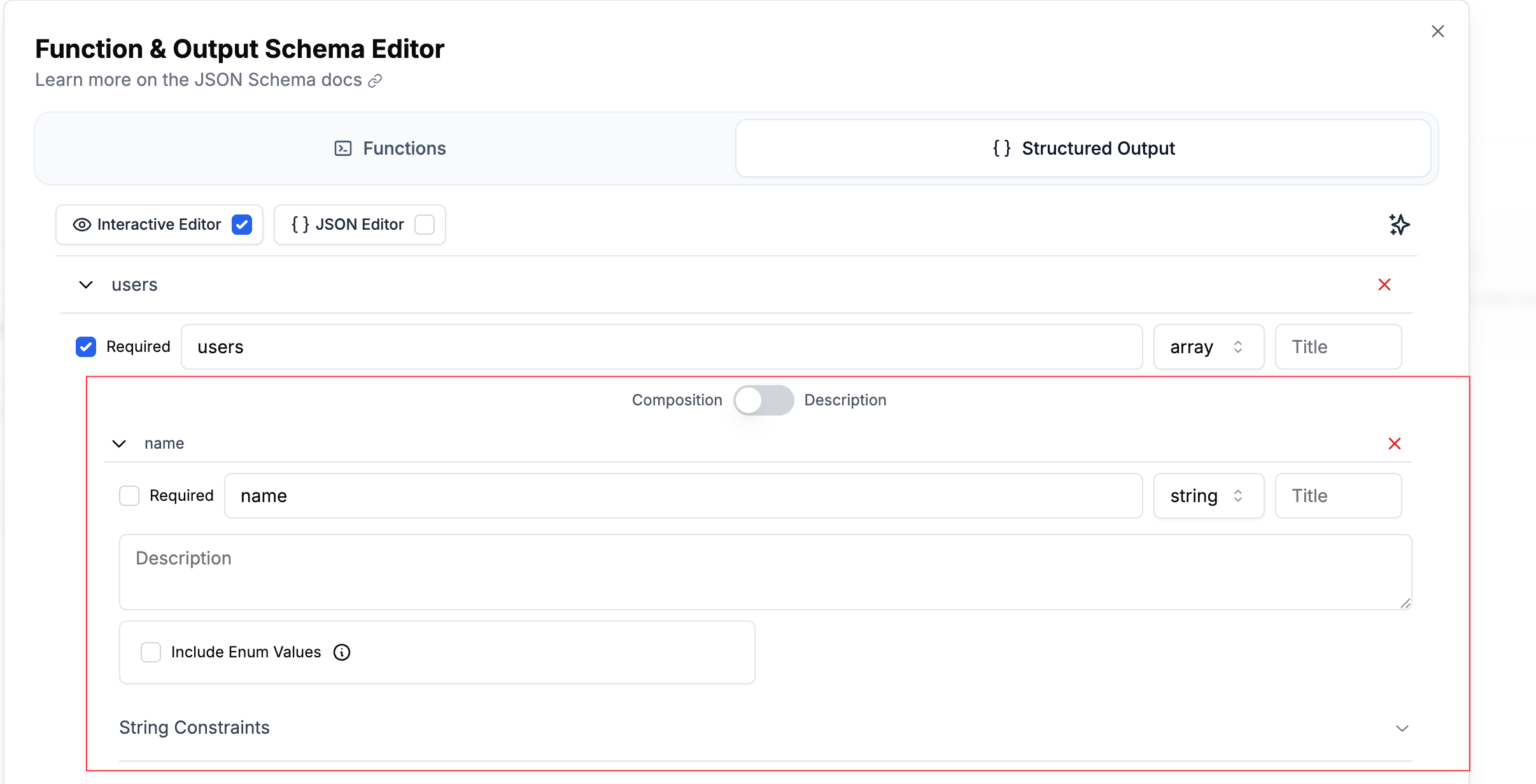 Composition Mode Editor